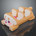 Children's Corgi Shaped Toy Car With Smiling Face And Light Brown Seats