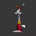 Animated Cartoon Rabbit Character With Long Ears Red Hat Yellow Gloves And Blue Bow Tie