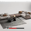 Modern Corner Sofa Arflex Sofa Coffee Table Sofa Coffee Table 3d model