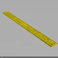 Yellow Plastic Ruler With Clear Measurement Markings On Gray Background 3d model