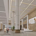 Hospital Outpatient Clinic Modern Lobby With Medical Staff And Patients