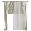 Beige Curtains With Sheer Panels Pleated Design And Tied Back Details For Window Decoration