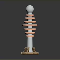Mechanical Component Structure With Silver Ball Copper Coil Spring And Gear Base