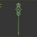 Sleek Fantasy Warhammer With Intricate Metal Head And Black Silver Long Handle Design