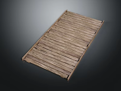 Wooden Pallet Structure With Natural Wood Slats And Rectangular Design 3d model