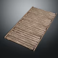 Wooden Pallet Structure With Natural Wood Slats And Rectangular Design