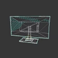 Black Desktop Office Monitor With Flat Screen And Stable Base Design