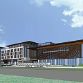 Modern Multi story Office Building With Glass Curtain Wall And Blue Sky Exterior