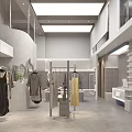 Elegant Modern Clothing Store Exterior With Glass Windows Mannequins And Lighting