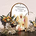 Floral Arrangement Decor for Garden Party Featuring Arch Fresh and Dried Flowers
