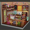 Cozy Bakery Interior With Wooden Tables Bread Display Chalkboard Menu String Lights And Shelves Jars