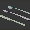 Stainless Steel Cutlery Set Including Knife Fork And Spoon For Dining Table 3d model
