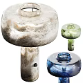 Colorful Textured Modern Table Lamps With Glass Bodies And Unique Design Features