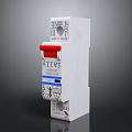 ABB White Circuit Breaker Electrical Device With Red Switch For Protection 3d model