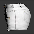 White Casual Shorts With Belt Front Button And Zipper Pockets Design