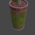 M18 Red Smoke Grenade With Green And Red Metal Casing And Pull Ring