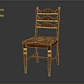 Wooden Leisure Chair Featuring Wave Shaped Backrest And Traditional Design For Home Decor