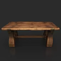 Rustic Solid Wood Bench With Natural Wood Grain And Sturdy Legs Design