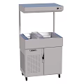 Stainless Steel Refrigerated Kitchen Appliance With Countertop Cabinet And Wheels