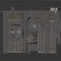 Industrial Metal Machinery Structure Featuring Open Frame And Platform Railing