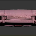 Stylish Pink Snakeskin Texture Handbag With Studded Trim Top Handle And Secure Lock Closure