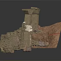 Ancient Stone Architecture With Twin Pillars Archway And Red Sandy Path