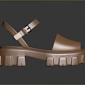 Prada Brown Open Toe Sandals With Adjustable Strap And Chunky Platform Sole 3d model