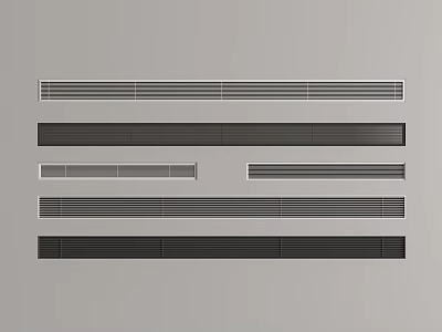 AC Air Vents With Various Sleek Black And Gray Design Styles 3d model