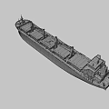 Large Bulk Carrier Ship With Red Hull And Gray Cargo Hatches