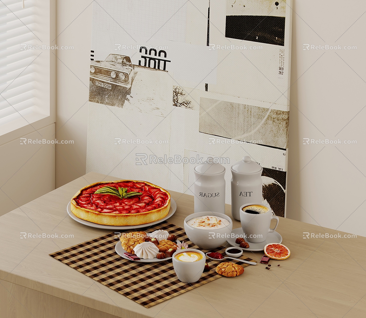 Food Milk Bread 3d model