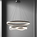 Modern Chandelier with Layered Ring Design and Soft Lighting for Interior Space 3d model