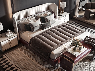 American style commodity bed 3d model