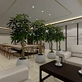 Spacious Modern Hotel Public Lounge Area With Comfortable Sofas Coffee Tables Wall Art And Lighting