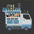 BUB BAO Food Truck With Blue White Design And Mobile Kitchen For Street Snacks