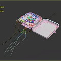 Computer Circuit Board In Transparent Case With Green Components White Cover And Colored Wires