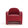 Modern Red Single Sofa With Curved Armrests Compact Design And Soft Upholstery 3d model