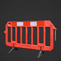 Orange Plastic Road Barrier With White Reflective Strips For Traffic Control