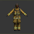 Firefighter Protective Uniform Yellow Coat Pants Helmet Gloves And Gear