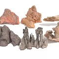 Natural Rock Scenery Components With Various Shapes And Textures For Landscape Decoration