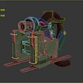 Heavy Duty Green Industrial Machinery With Metal Structure And Wheels