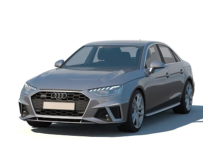 Gray Audi Sedan With Sleek Front Grille LED Headlights And Sporty Design 3d model Gray Audi Sedan With Sleek Front Grille LED Headlights And Sporty Design 3d model