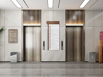 modern elevator hall 3d model