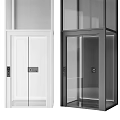 Modern Elevator Design With White And Black Glass Door Contemporary Style