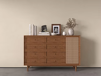 Quiet Antique Style Cabinet Decorative Cabinet Storage Cabinet Side Cabinet 3d model