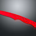 Striking Red Perforated Knife Design With Hollowed Patterns On Dark Background 3d model