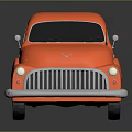 Vintage Red Classic Car With Shiny Body And White Wheels On Black Background