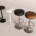 Modern Bar Stools With Black White Brown Seats And Metal Bases For Kitchen Island