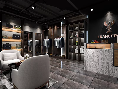 Industrial LOFT Clothing Store 3d model