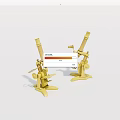 Two Golden Microscopes as Industrial Equipment for Laboratory and Scientific Use