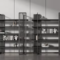 New Chinese-style Decorative Shelf Decorative Shelf Bookshelf Combination 3d model